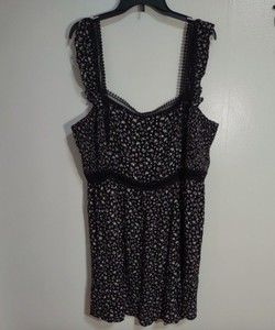 A Beautiful Soul Sz B (2X 18/20) Black Floral Lace trim Sleeveless Mini Dress